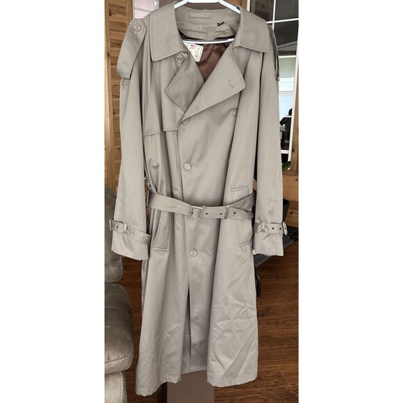 Harbor Light Trench Coat XL Men 46R Tan Brown Zip Out Lining Classic Tradition - Picture 1 of 11